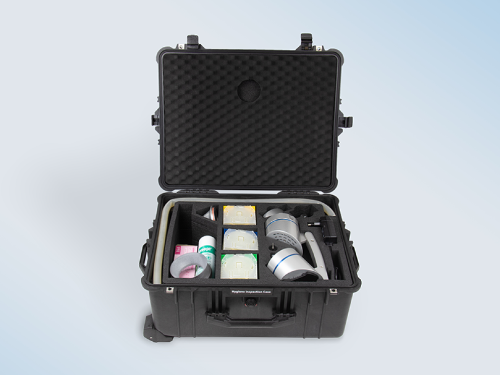 MAS-100 accessories in transportation case for hygienic inspections according to 6022