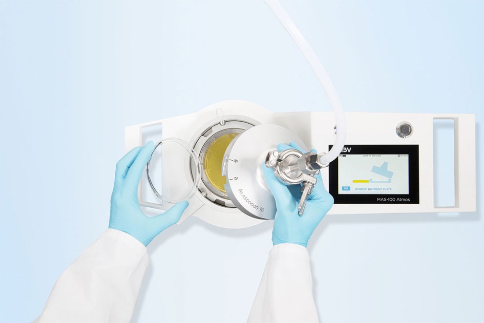 MAS-100 Atmos microbial sampler for checking compressed gas lines for microbial contamination